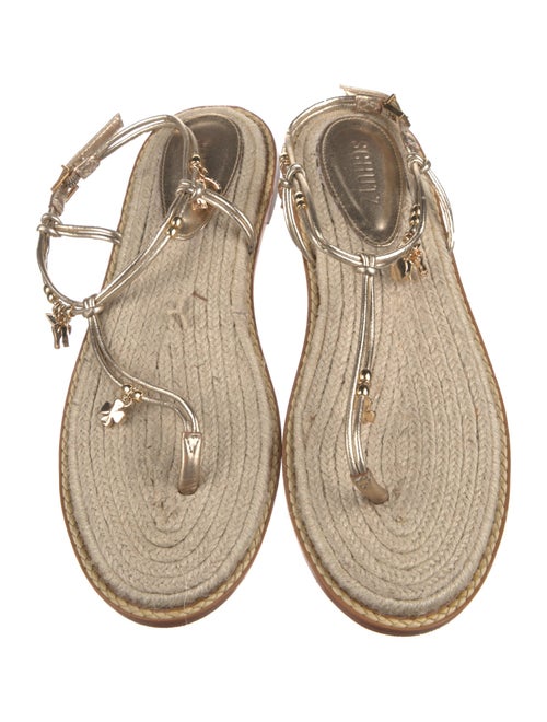 Schutz Leather T-Strap Sandals