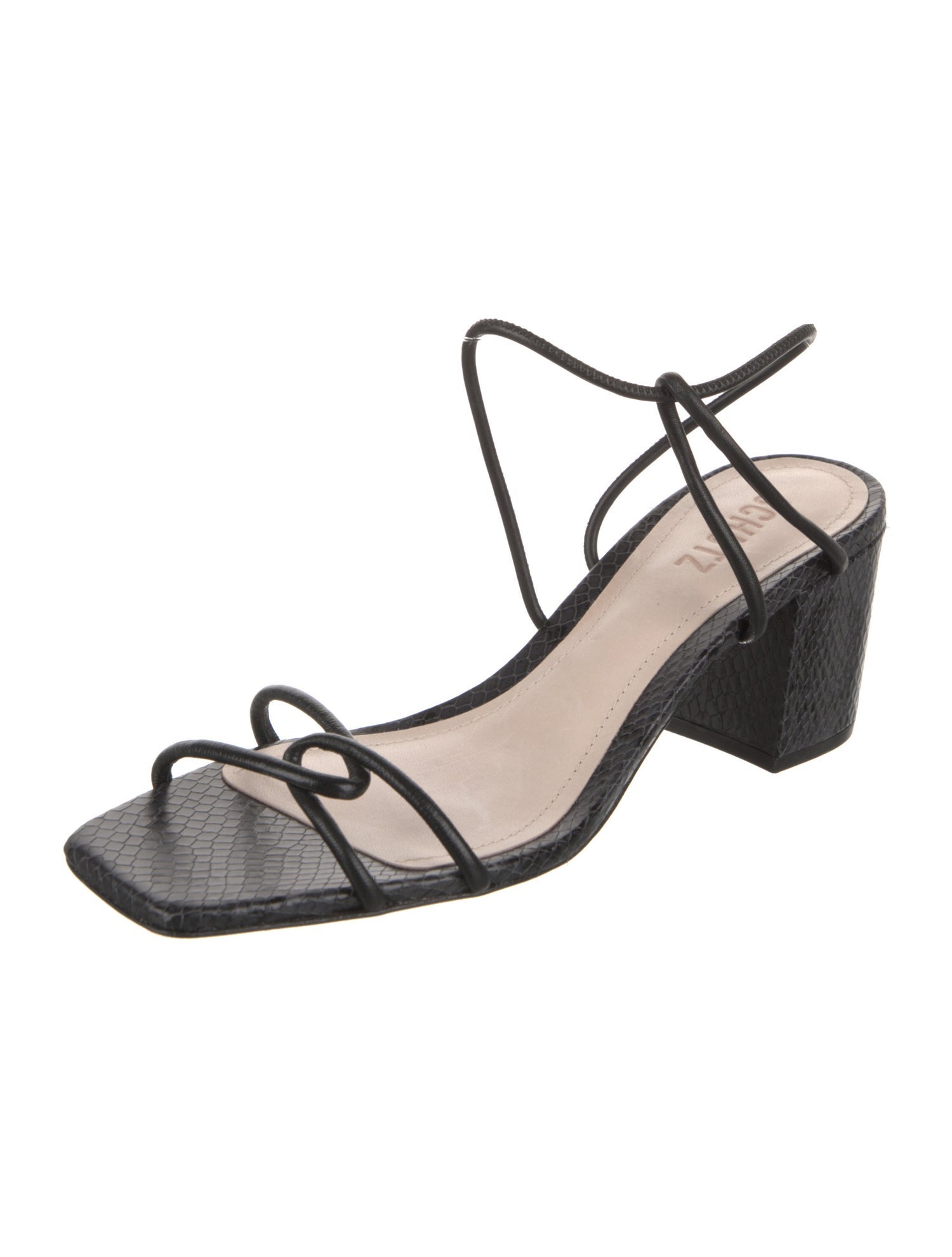 Schutz Embossed Leather Sandals