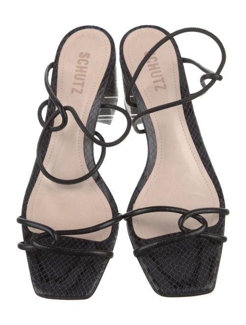 Schutz Embossed Leather Sandals