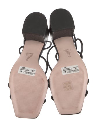 Schutz Embossed Leather Sandals
