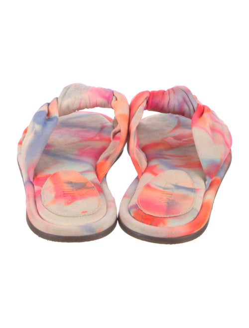 Schutz Leather Tie-Dye Print Slides