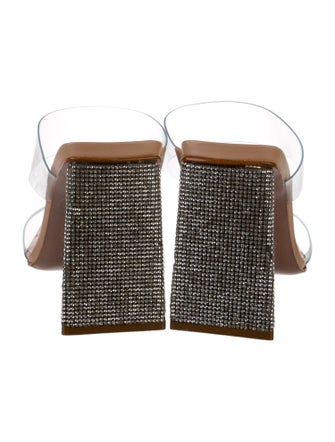 Schutz Crystal Embellishments Slides