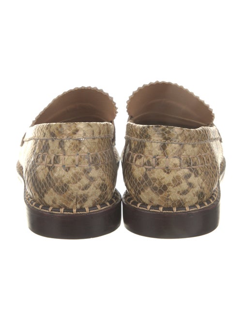 Schutz Embossed Leather Animal Print Loafers