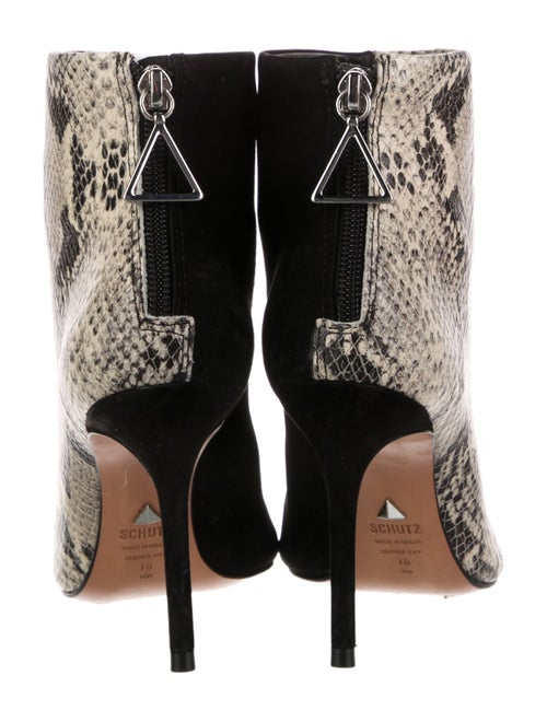 Schutz Leather Animal Print Boots