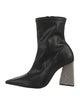 Schutz Leather Crystal Embellishments Boots