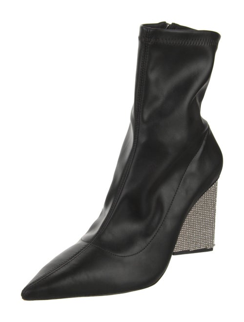 Schutz Leather Crystal Embellishments Boots