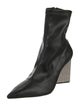 Schutz Leather Crystal Embellishments Boots