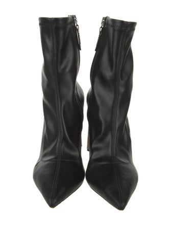 Schutz Leather Crystal Embellishments Boots