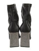 Schutz Leather Crystal Embellishments Boots