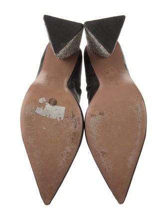 Schutz Leather Crystal Embellishments Boots