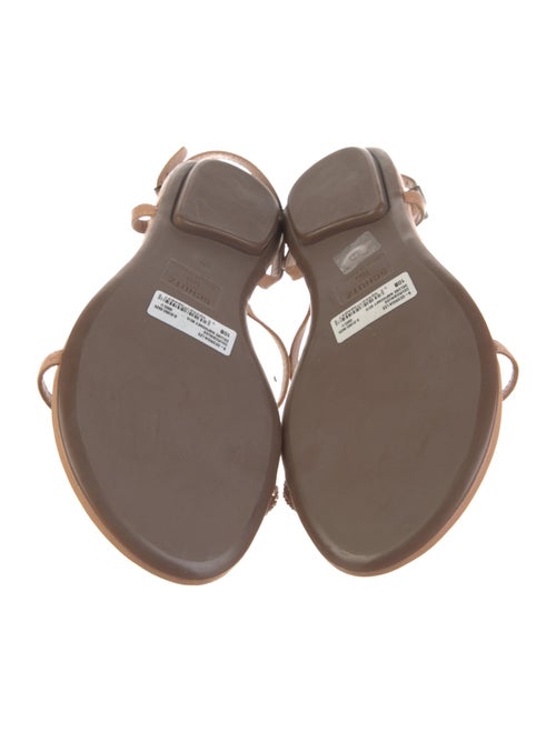 Schutz Leather Crystal Embellishments Slingback Sandals