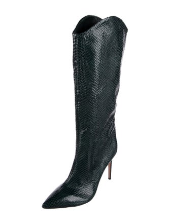 Schutz Snakeskin Animal Print Boots