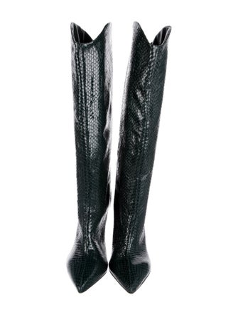 Schutz Snakeskin Animal Print Boots