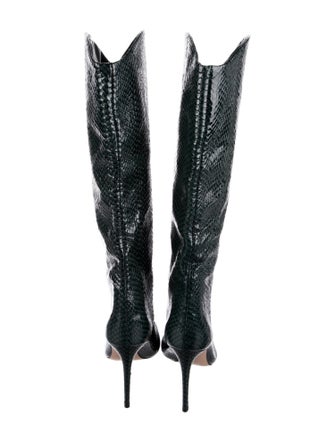 Schutz Snakeskin Animal Print Boots