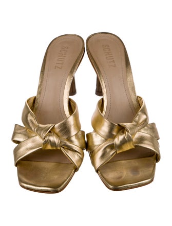 Schutz Leather Slides