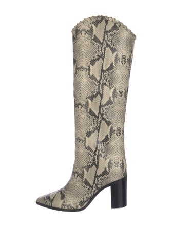 Schutz Leather Animal Print Boots