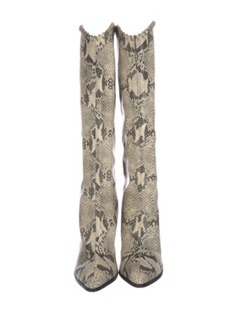 Schutz Leather Animal Print Boots