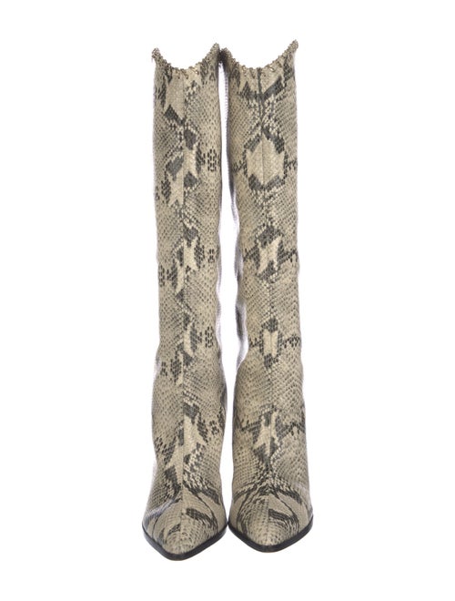 Schutz Leather Animal Print Boots