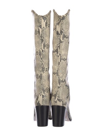 Schutz Leather Animal Print Boots