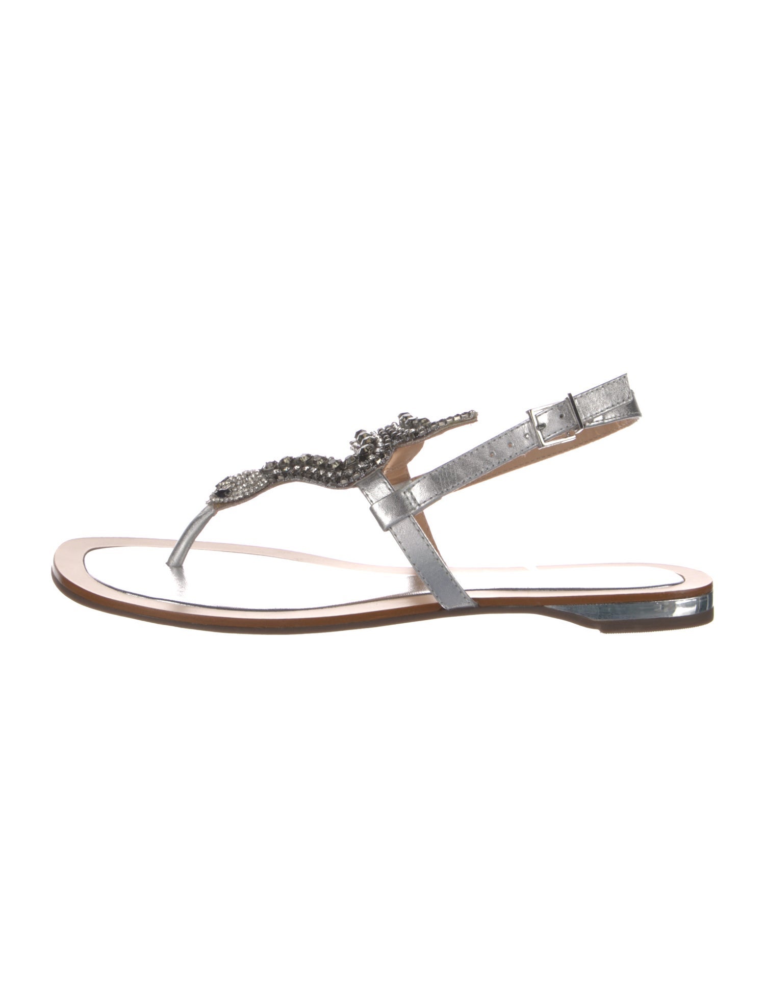 Schutz Leather T-Strap Sandals