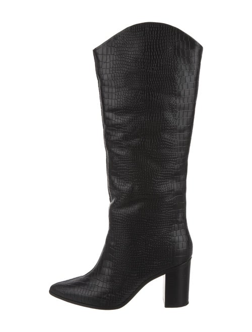 Schutz Embossed Leather Riding Boots