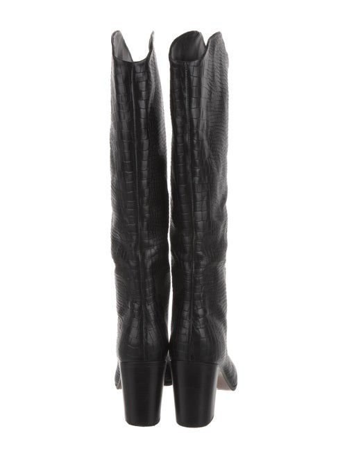 Schutz Embossed Leather Riding Boots