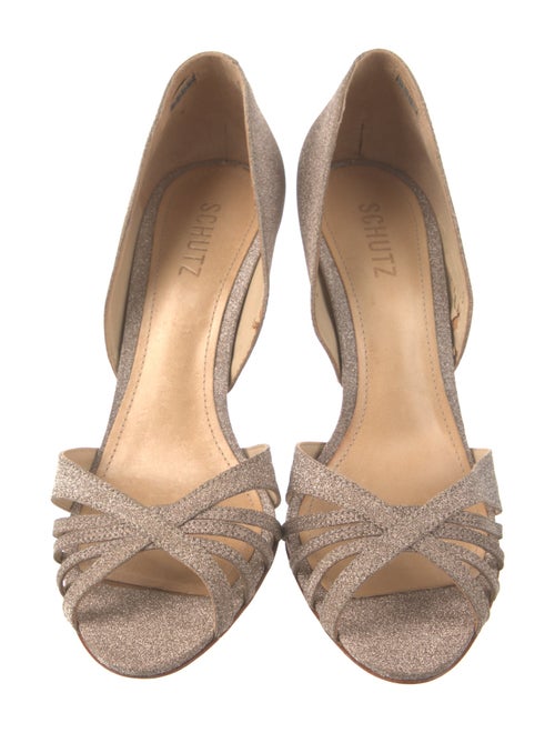 Schutz Glitter Animal Print Sandals