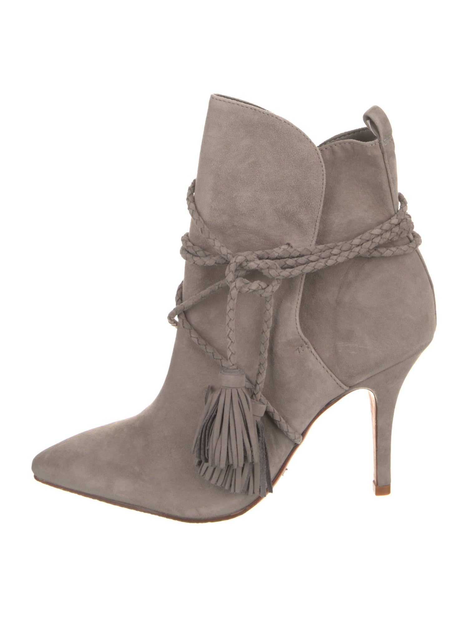 Schutz Suede Tassel Accents Lace-Up Boots
