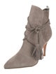 Schutz Suede Tassel Accents Lace-Up Boots