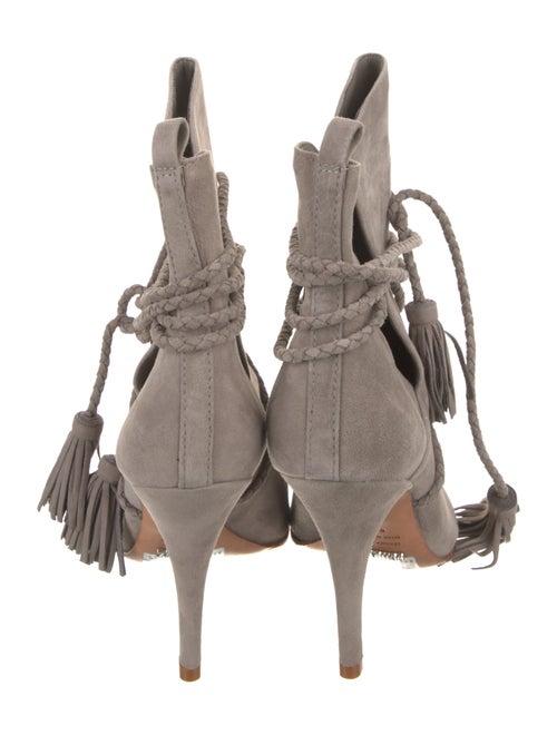 Schutz Suede Tassel Accents Lace-Up Boots