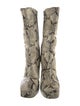Schutz Embossed Leather Animal Print Boots