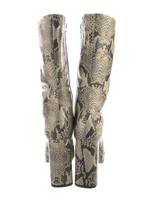 Schutz Embossed Leather Animal Print Boots