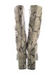 Schutz Embossed Leather Animal Print Boots