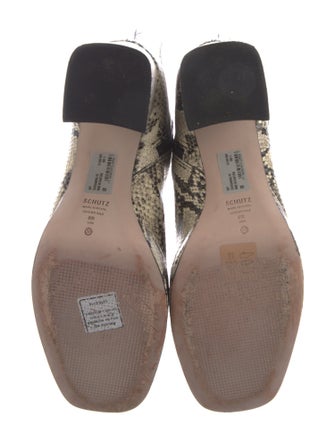 Schutz Embossed Leather Animal Print Boots