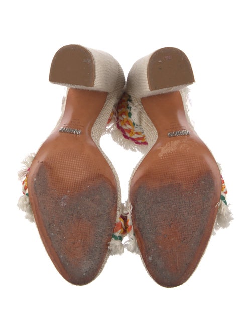 Schutz Patterned Fringe Trim Accent Sandals