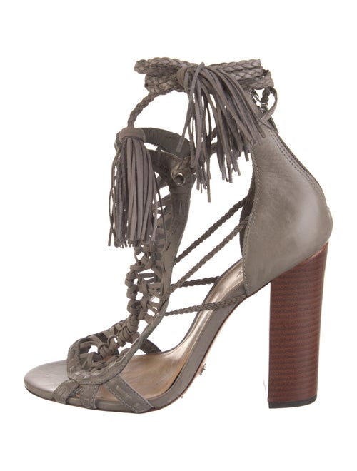 Schutz Leather Animal Print Gladiator Sandals