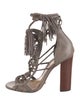 Schutz Leather Animal Print Gladiator Sandals