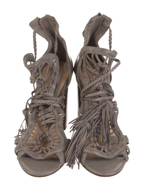 Schutz Leather Animal Print Gladiator Sandals