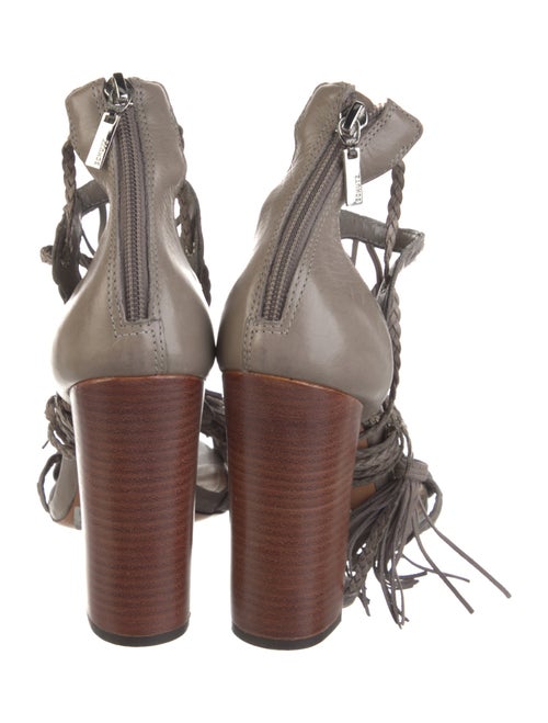 Schutz Leather Animal Print Gladiator Sandals