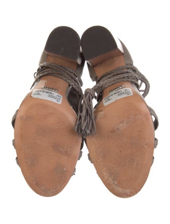 Schutz Leather Animal Print Gladiator Sandals