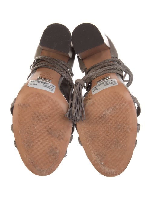 Schutz Leather Animal Print Gladiator Sandals