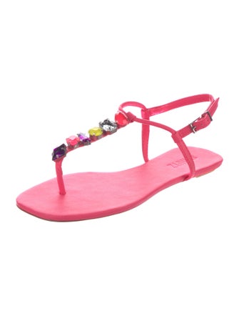Schutz Leather T-Strap Sandals