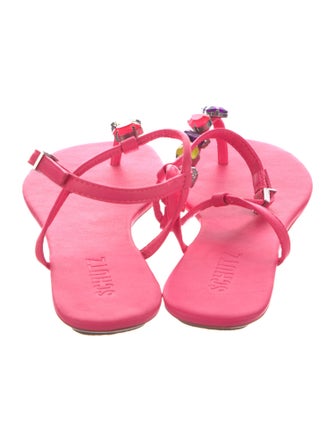 Schutz Leather T-Strap Sandals