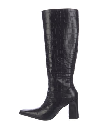 Schutz Embossed Leather Boots
