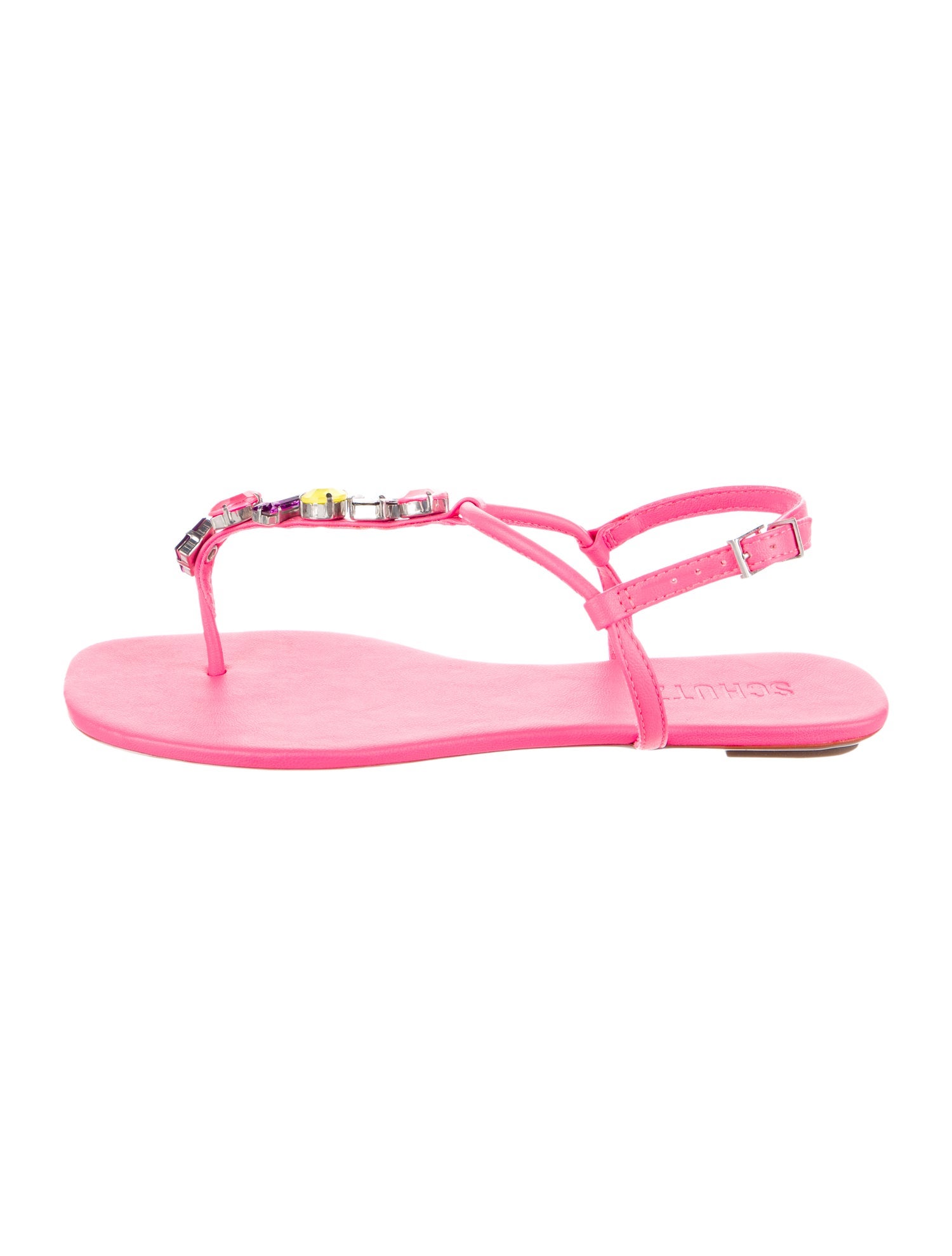 Schutz Leather T-Strap Sandals