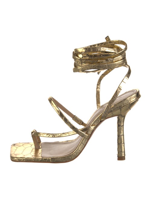 Schutz Embossed Leather Sandals