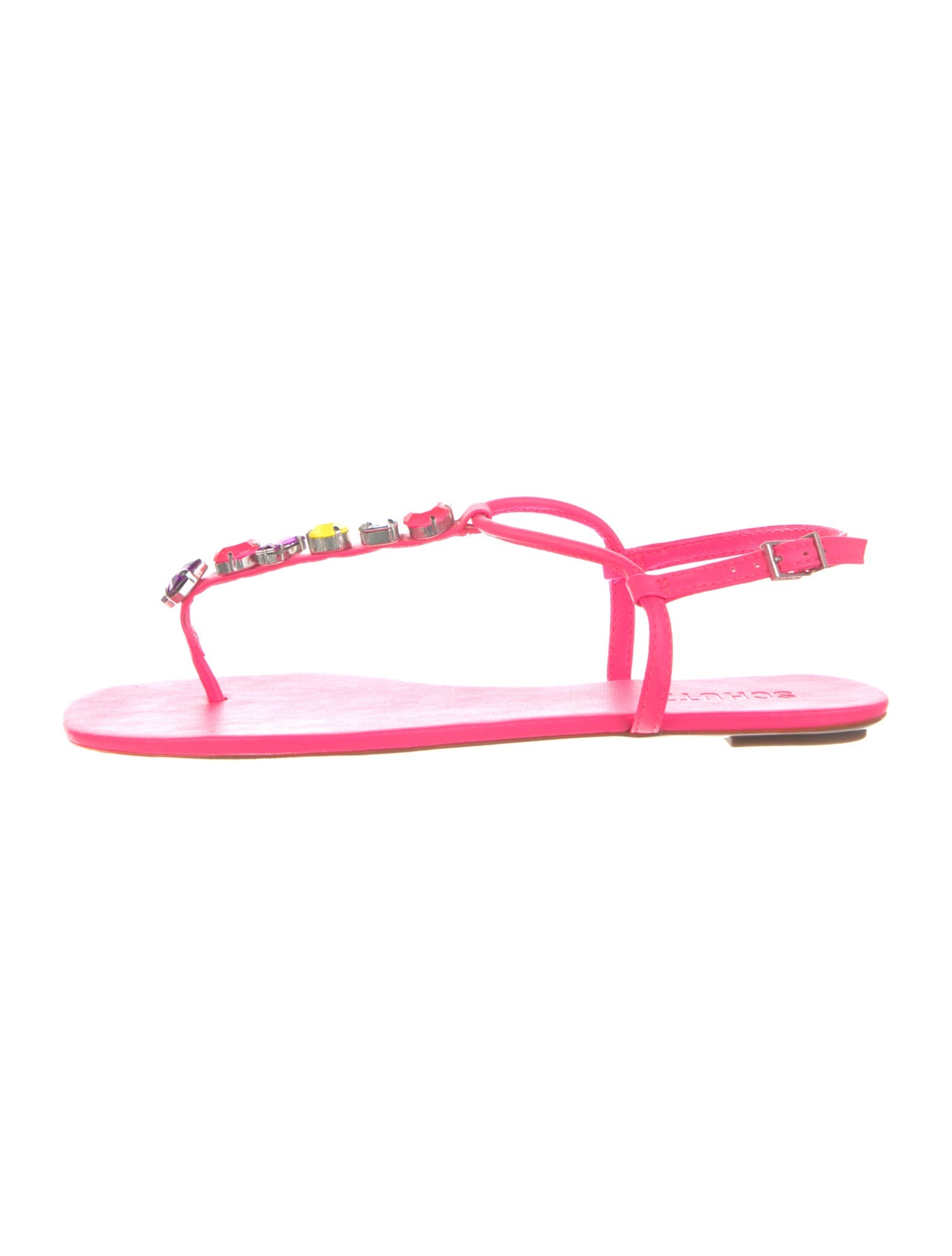 Schutz Leather T-Strap Sandals