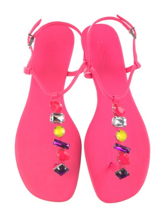 Schutz Leather T-Strap Sandals