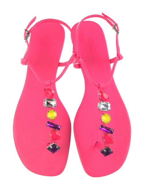 Schutz Leather T-Strap Sandals