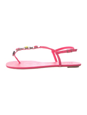 Schutz Leather T-Strap Sandals